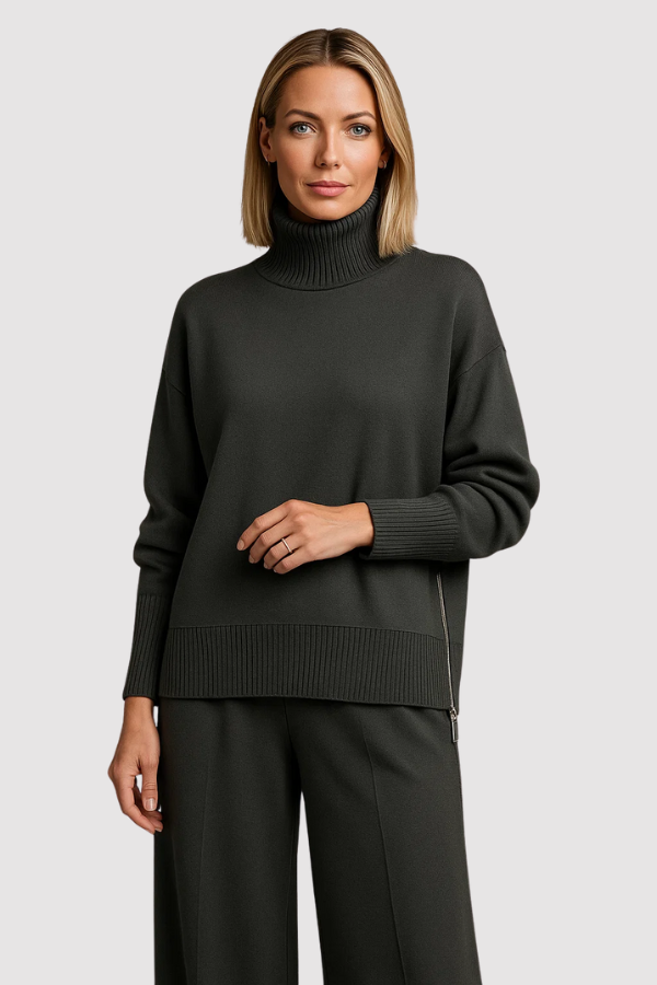 Lara | Loungewear-Set aus Strick mit Rollkragen