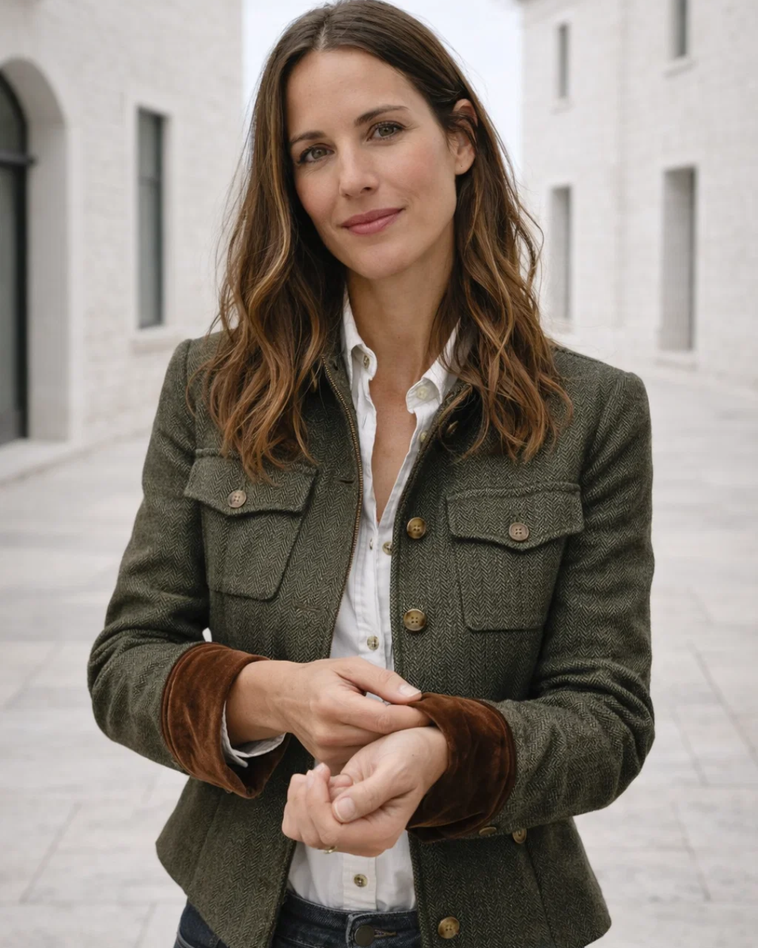 Corrie | Tweedjacke mit Samtdetails