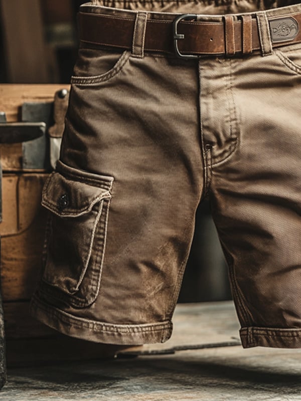 Novak Retro Fracht Shorts Mit Mehreren Taschen