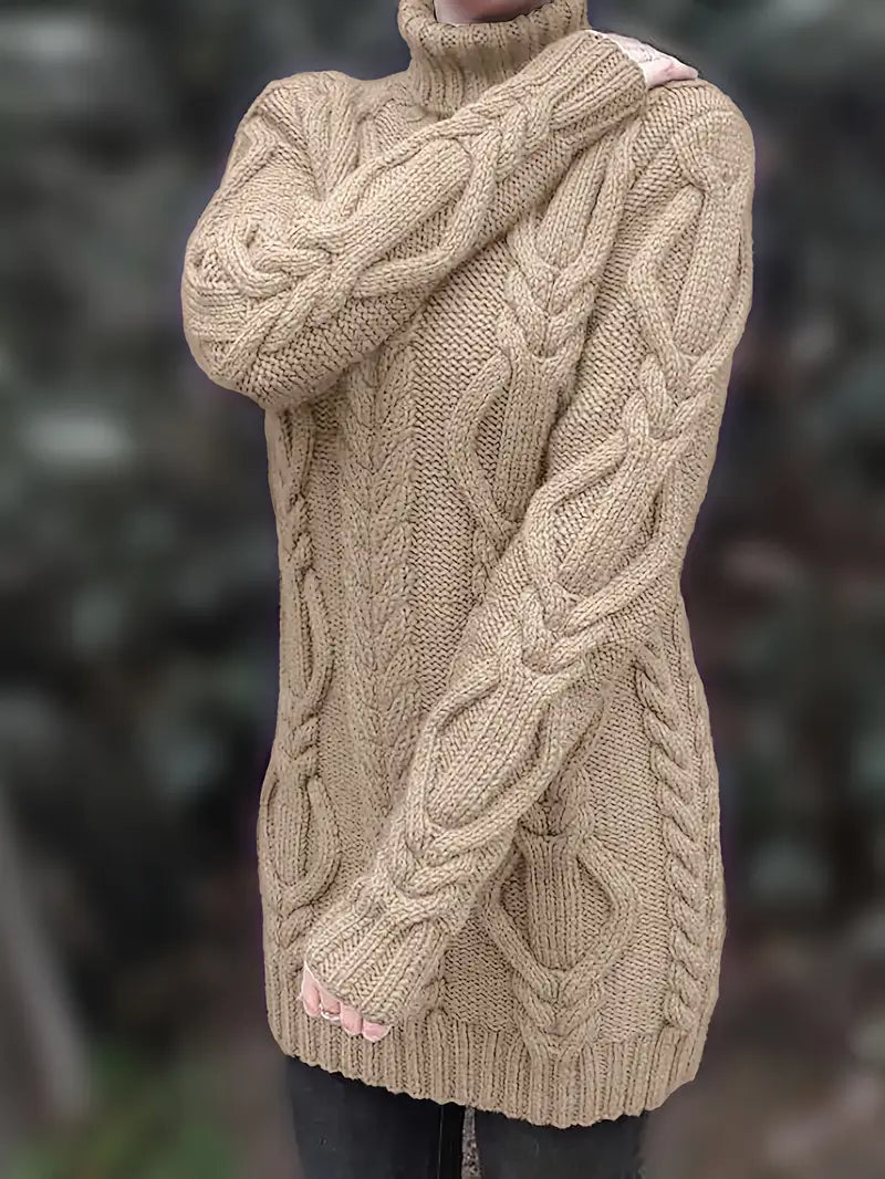 Narda Damen Rollkragen Kleid