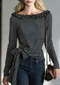 Nerina | T-Shirt mit Streifen und Bindeband