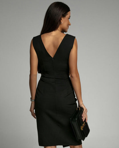 Tasha | Kleid Figurbetontes Festliches Kleid mit V-Ausschnitt und Seitenschlitz