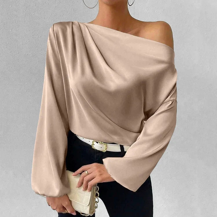 Fara | Elegante Asymmetrische Satinbluse