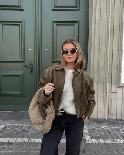 LUMIÈRE | SUEDJACKE BOMBERJACKE