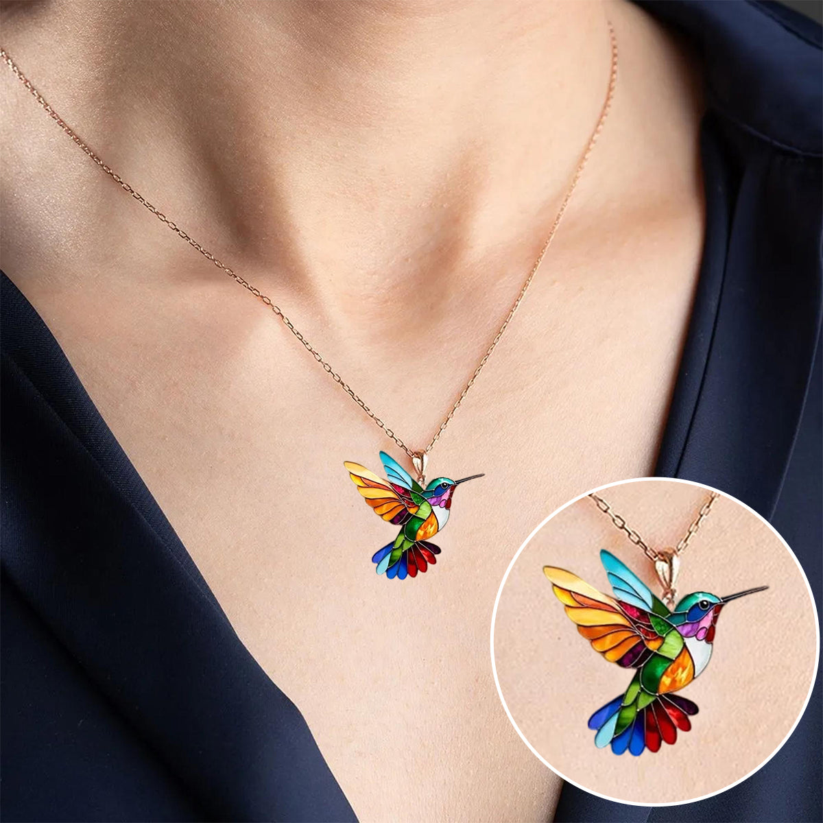 Samantha | Elegante Kolibri Halskette
