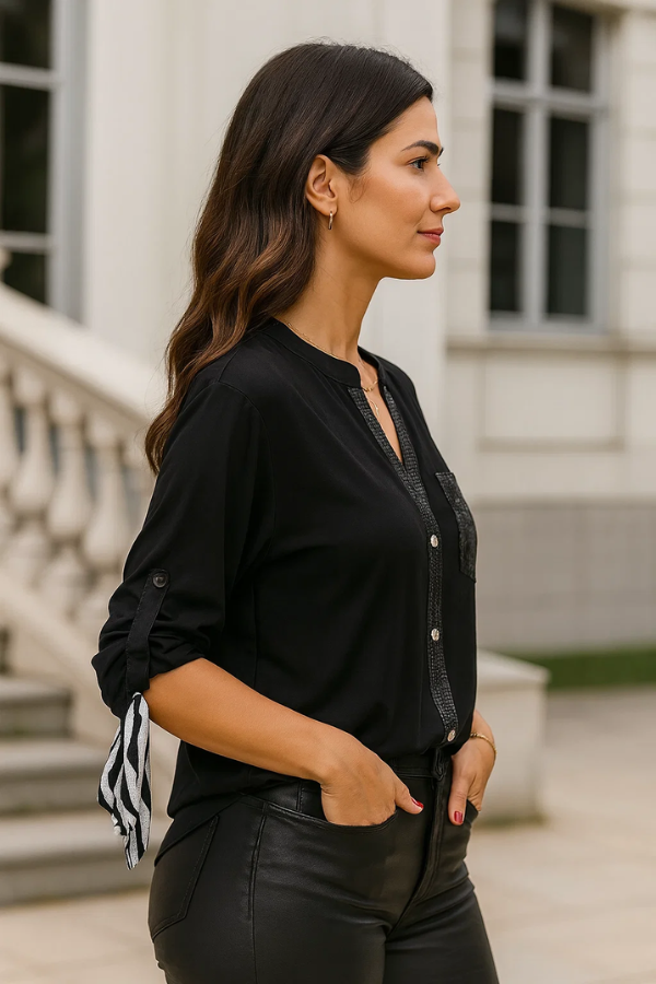 Anne | Lässiges Top mit Pailletten-Details