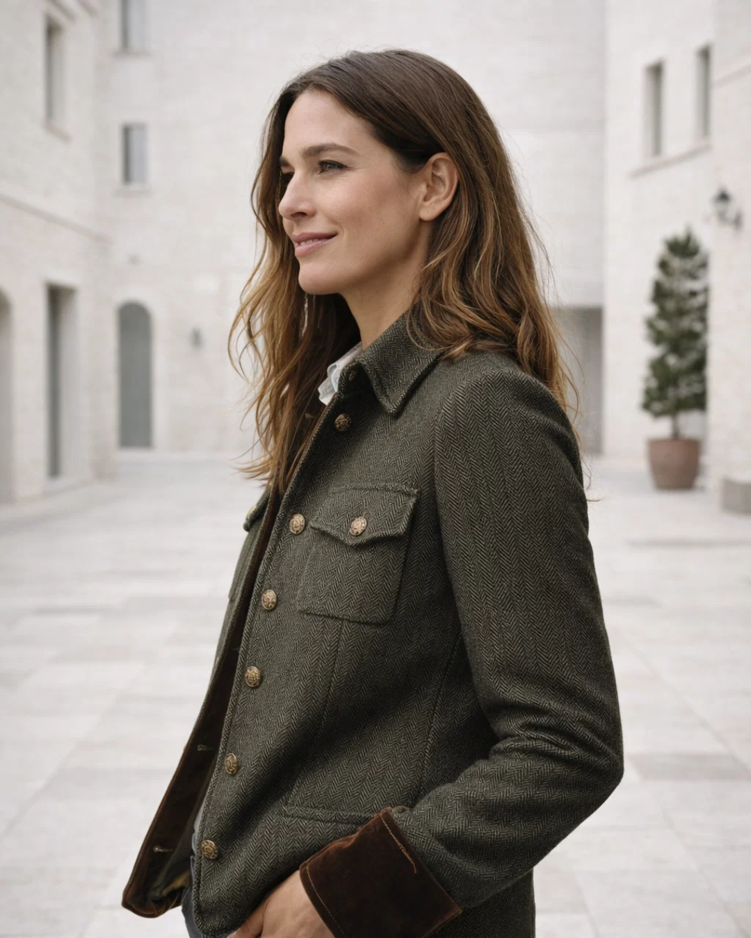 Corrie | Tweedjacke mit Samtdetails
