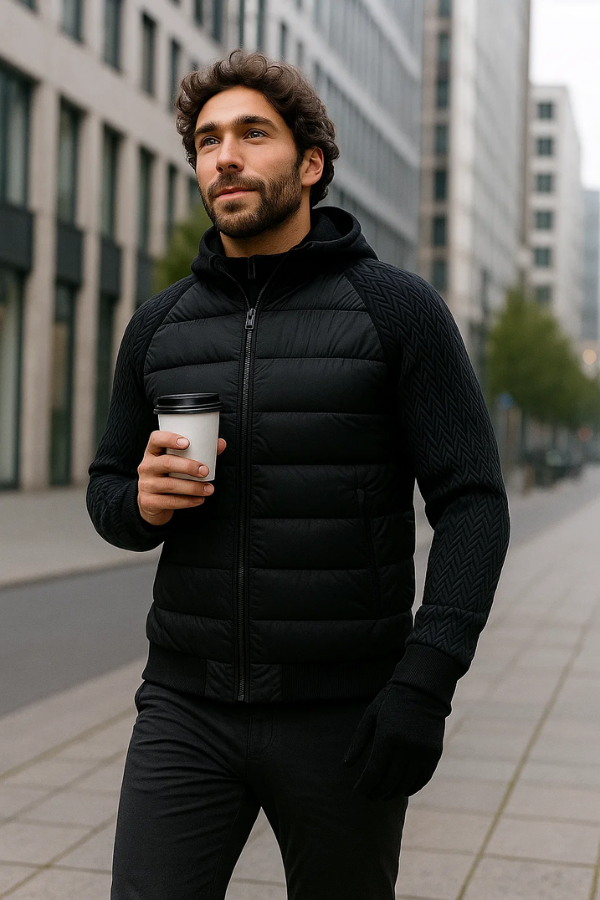 Kalen | Wattierte Herrenjacke mit Kapuze