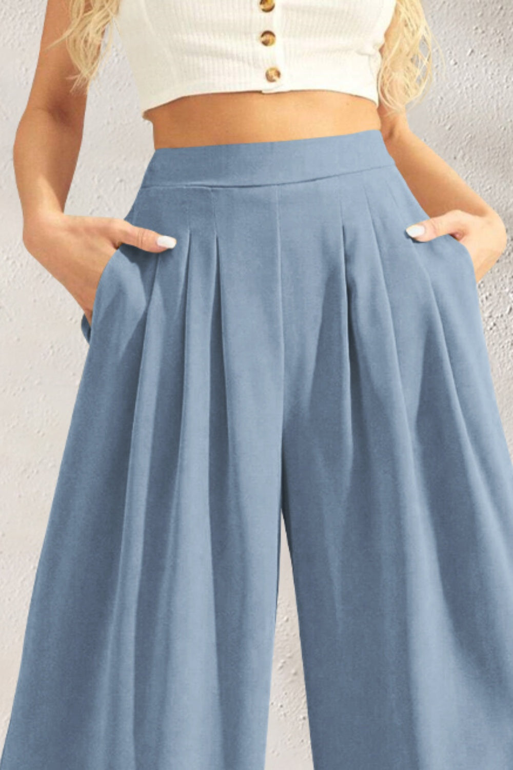 Jueine | Pocketed High Waist Wide Leg Pants