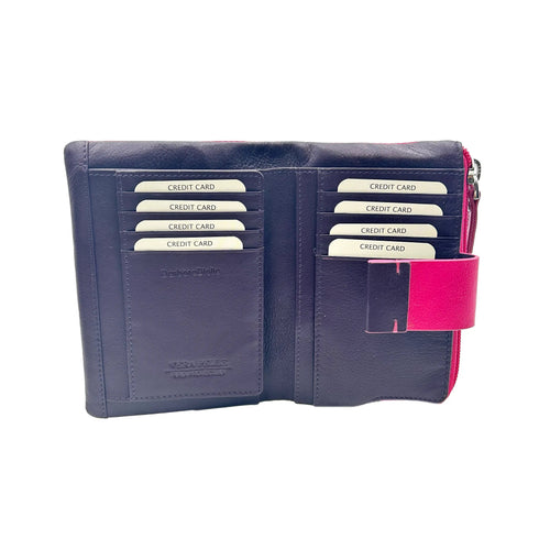 6046 Damenbörse Fuchsia/Blau