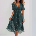Retrogrünes Midi Kleid