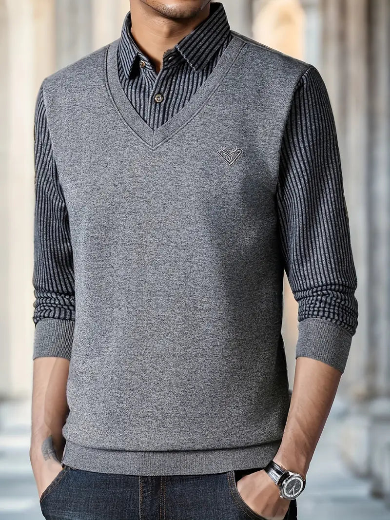 Leroy - Lässiger Pullover mit langen Ärmeln aus Strick