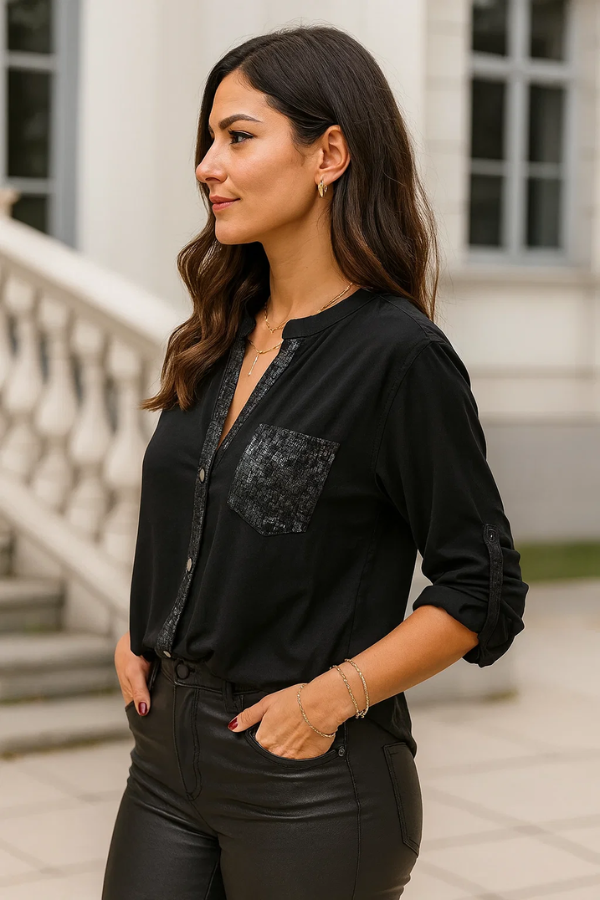 Anne | Lässiges Top mit Pailletten-Details