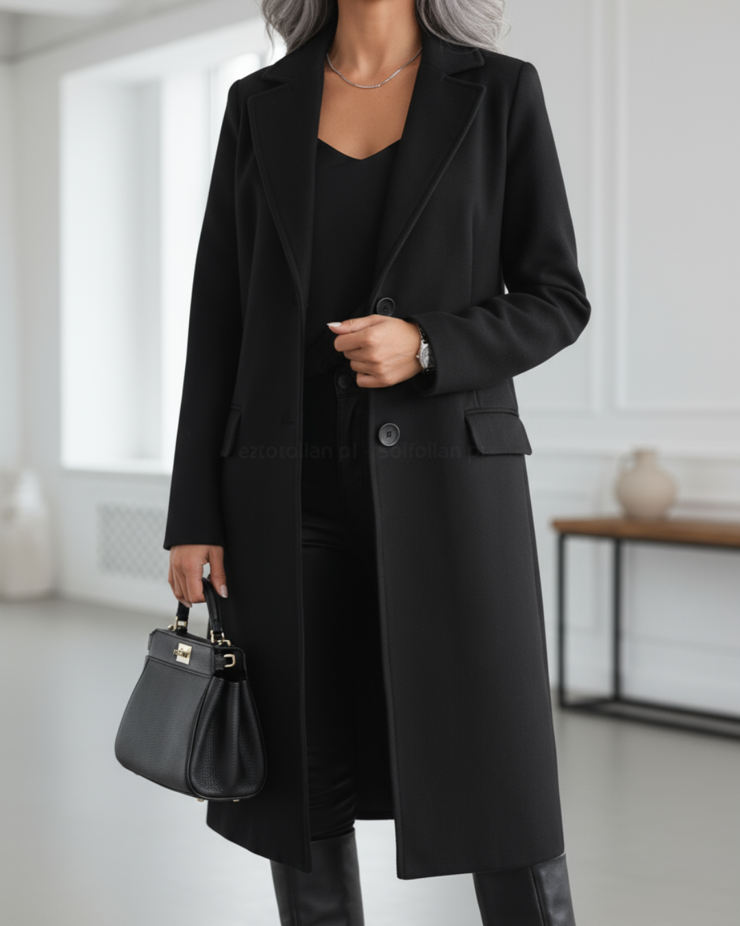 Judith | Eleganter langer Wollmantel