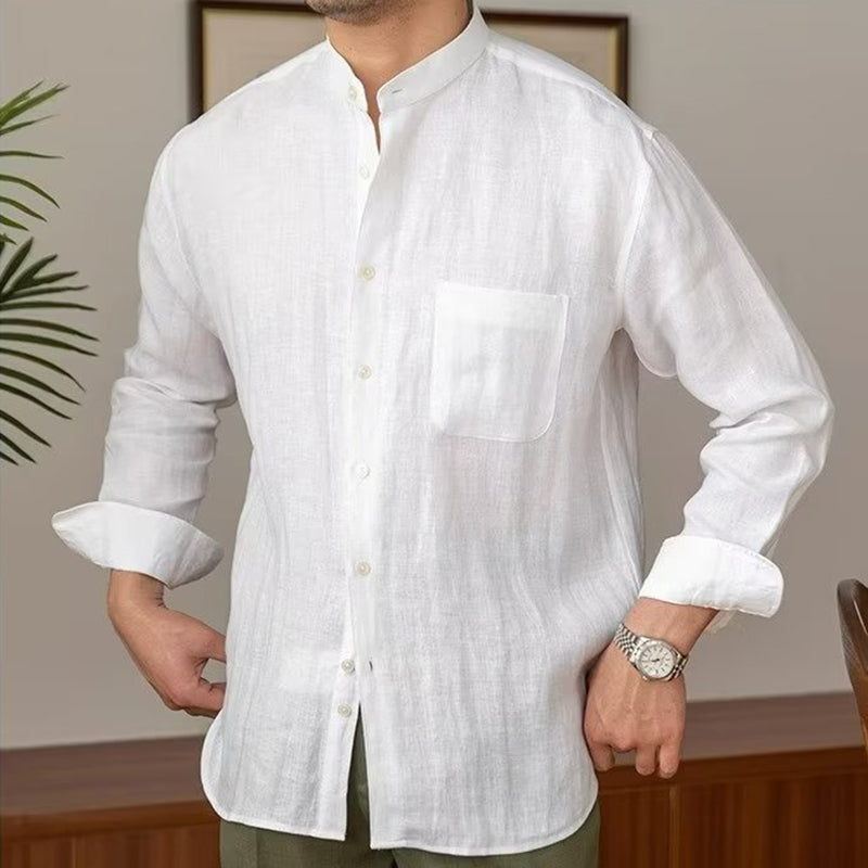Teodor | Men's Vintage Button Pocket Cotton Linen Classics Shirt