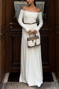 Jasmin Retro-Maxikleid mit Bardot-Ausschnitt