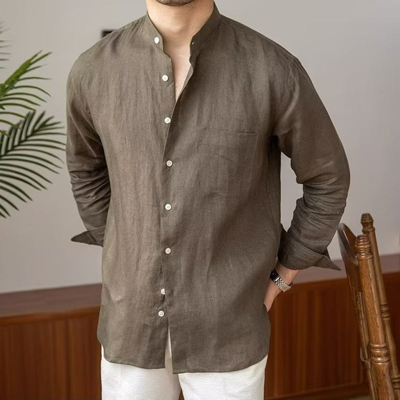 Teodor | Men's Vintage Button Pocket Cotton Linen Classics Shirt