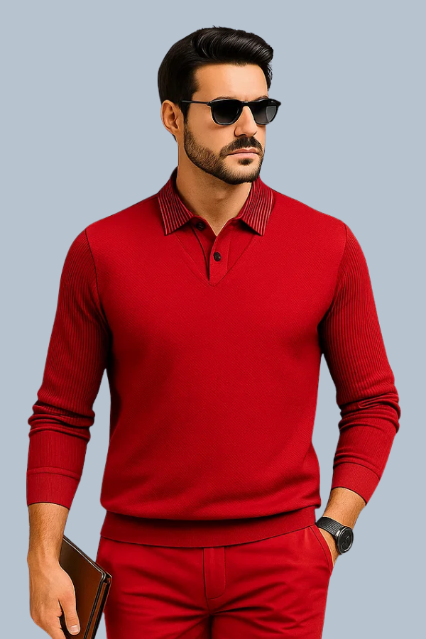 River | Gestreiftes Revers Fake Zweiteiliges Hemd