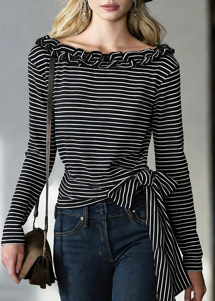 Nerina | T-Shirt mit Streifen und Bindeband