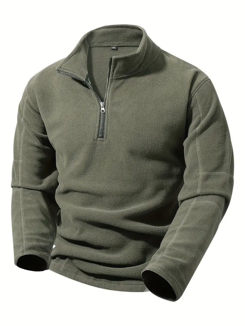 Herren Sweatjacke – Halber Reißverschluss, Stehkragen & Bequem