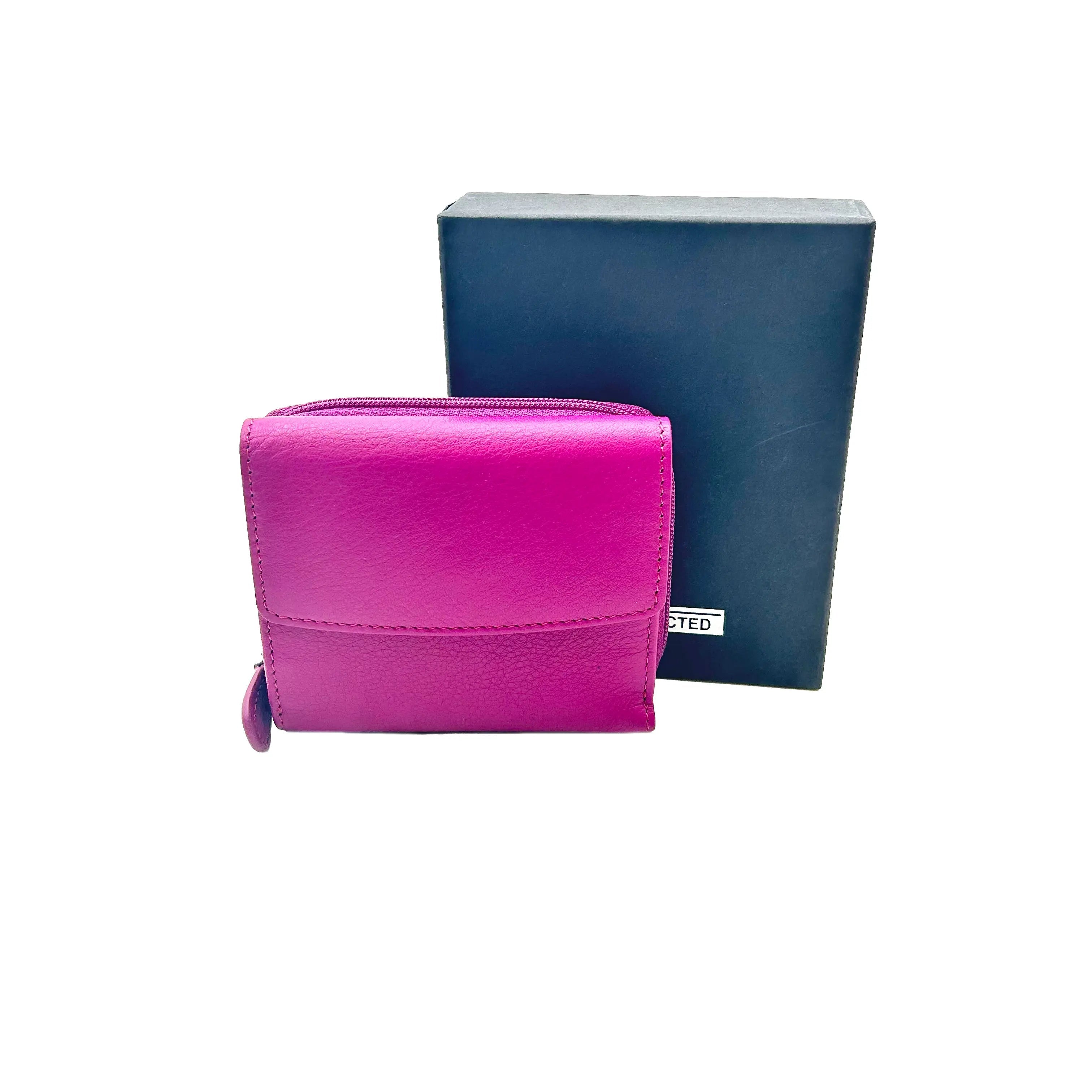 8846 Kleine Damenbörse Fuchsia/Blau