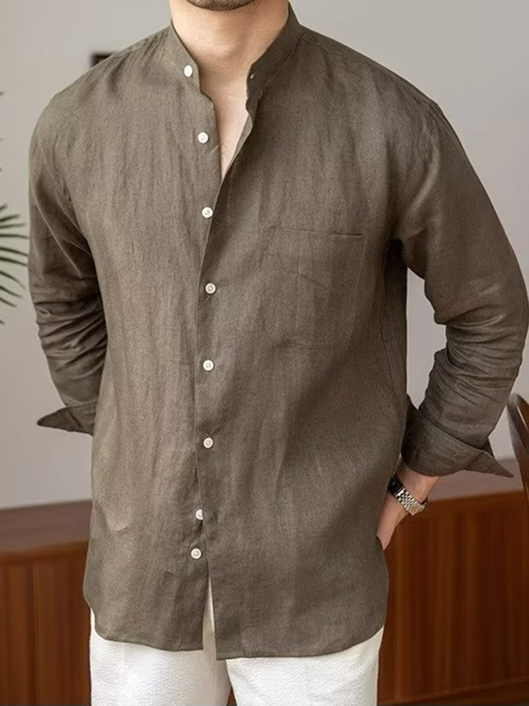 Teodor | Men's Vintage Button Pocket Cotton Linen Classics Shirt