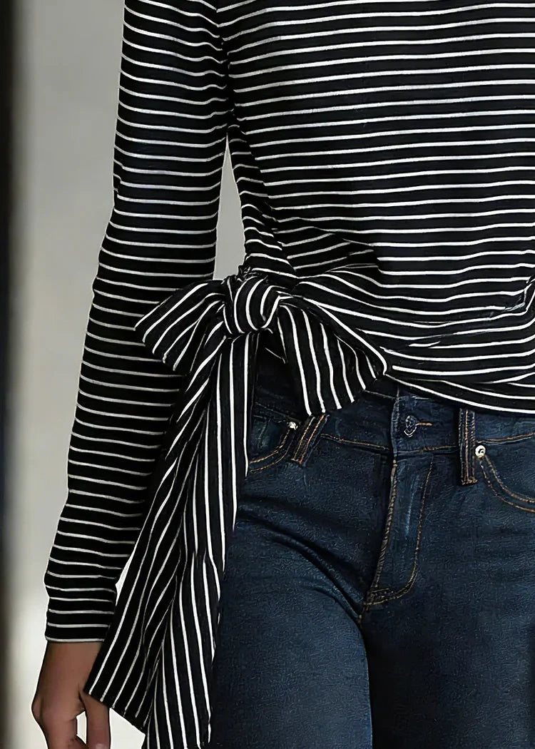 Nerina | T-Shirt mit Streifen und Bindeband