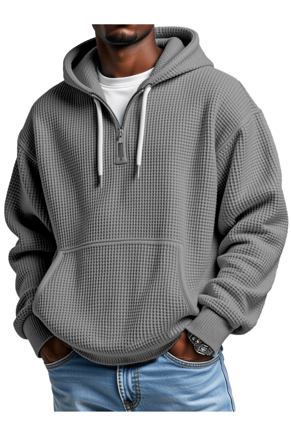 André | Waffel Quarter-Zip Kapuzenshirt