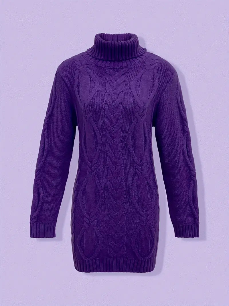 Narda Damen Rollkragen Kleid