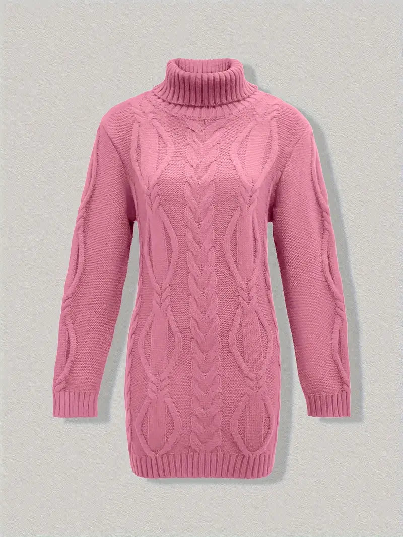 Narda Damen Rollkragen Kleid