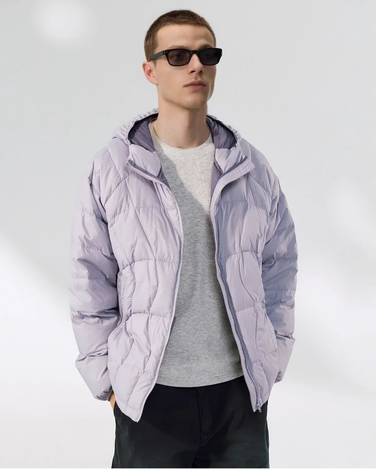 Streetwear Ultra-Leichte Kapuzen-Daunenjacke