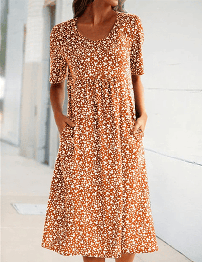 FENRIKE I RETRO-BLUMENKLEID