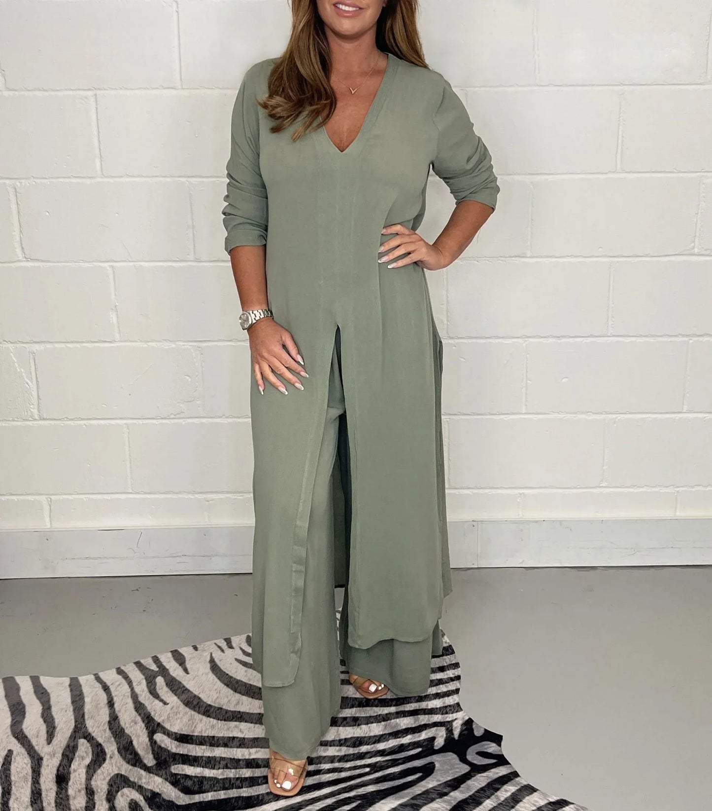 Capea | Damen Zweiteiler – Elegante Bluse und Weite Hose, Atmungsaktiv für den Sommer