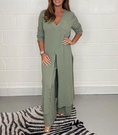 Capea | Damen Zweiteiler – Elegante Bluse und Weite Hose, Atmungsaktiv für den Sommer