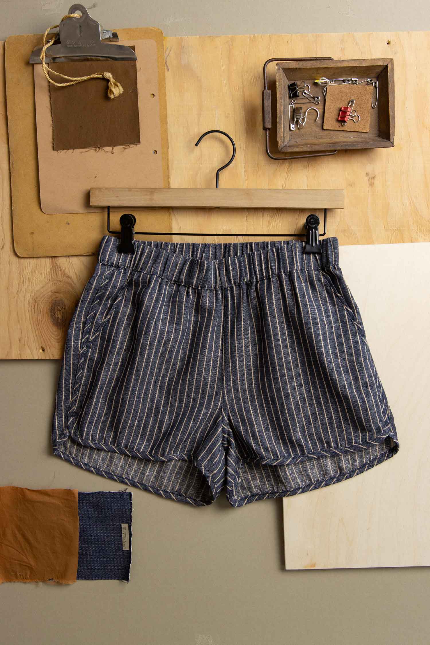 Luca Shorty Sportliche / Denim im Fischgrätmuster