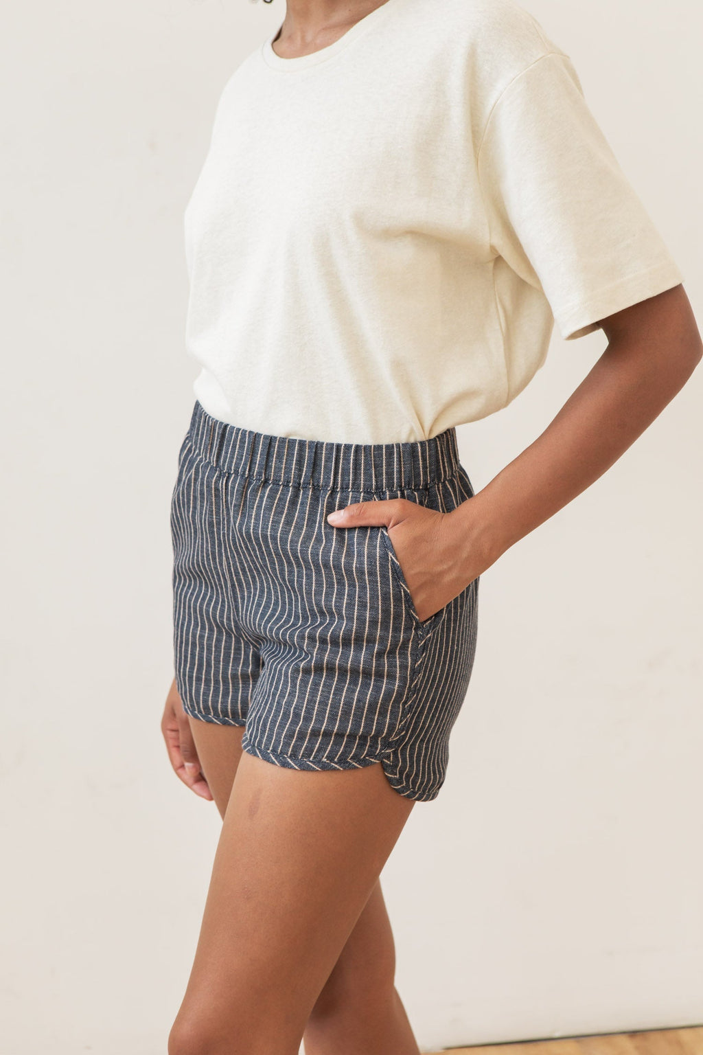 Luca Shorty Sportliche / Denim im Fischgrätmuster