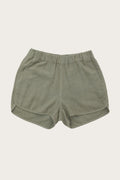 Luca Track Shorts / Olivgrün mit Streifen