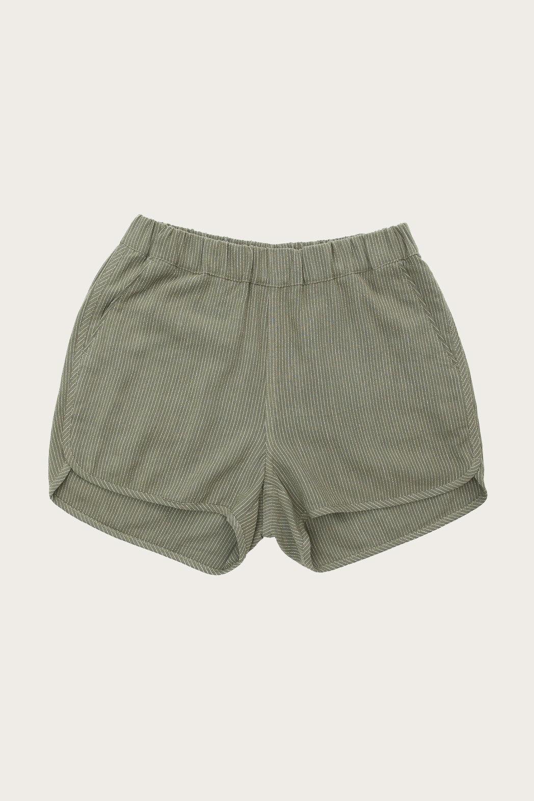Luca Track Shorts / Olivgrün mit Streifen