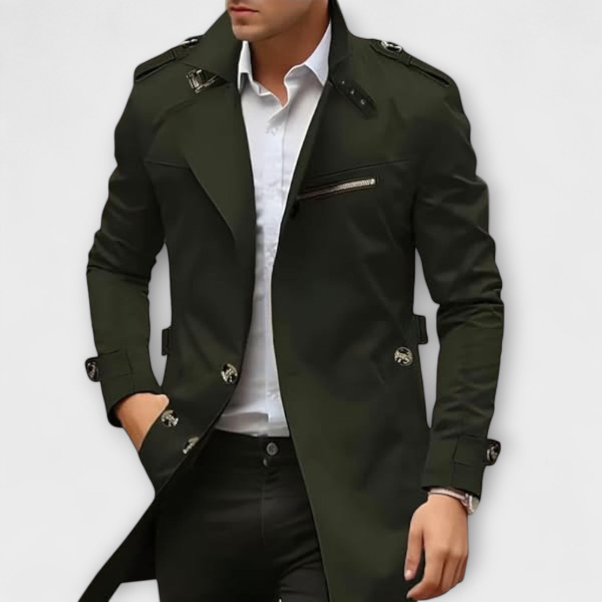 Léandro | Klassischer Herren-Trenchcoat in Beige