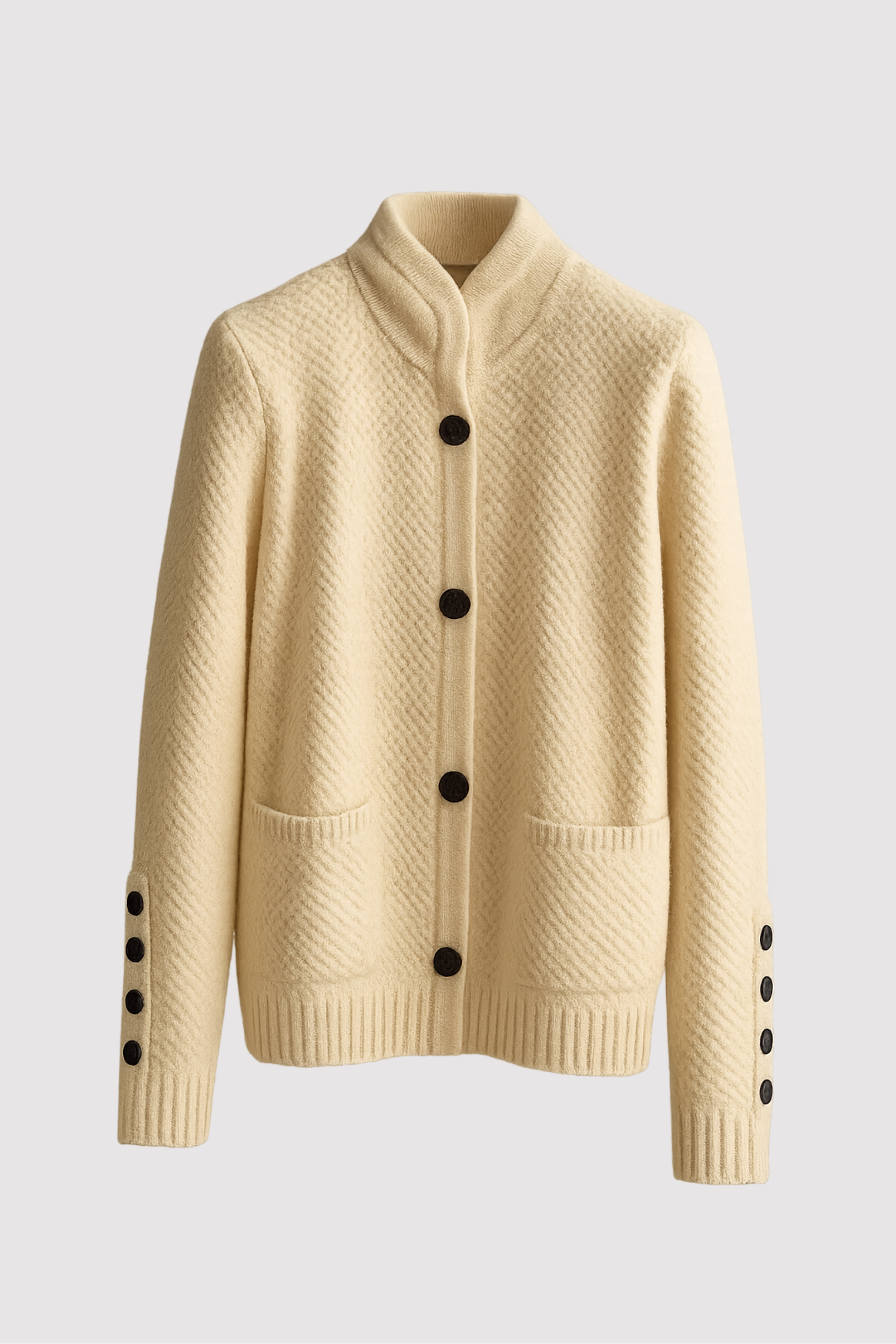 Damen Strickjacke – Wollmischung, Knopfdesign & Klassischer Komfort
