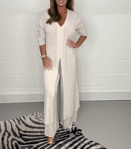Capea | Damen Zweiteiler – Elegante Bluse und Weite Hose, Atmungsaktiv für den Sommer