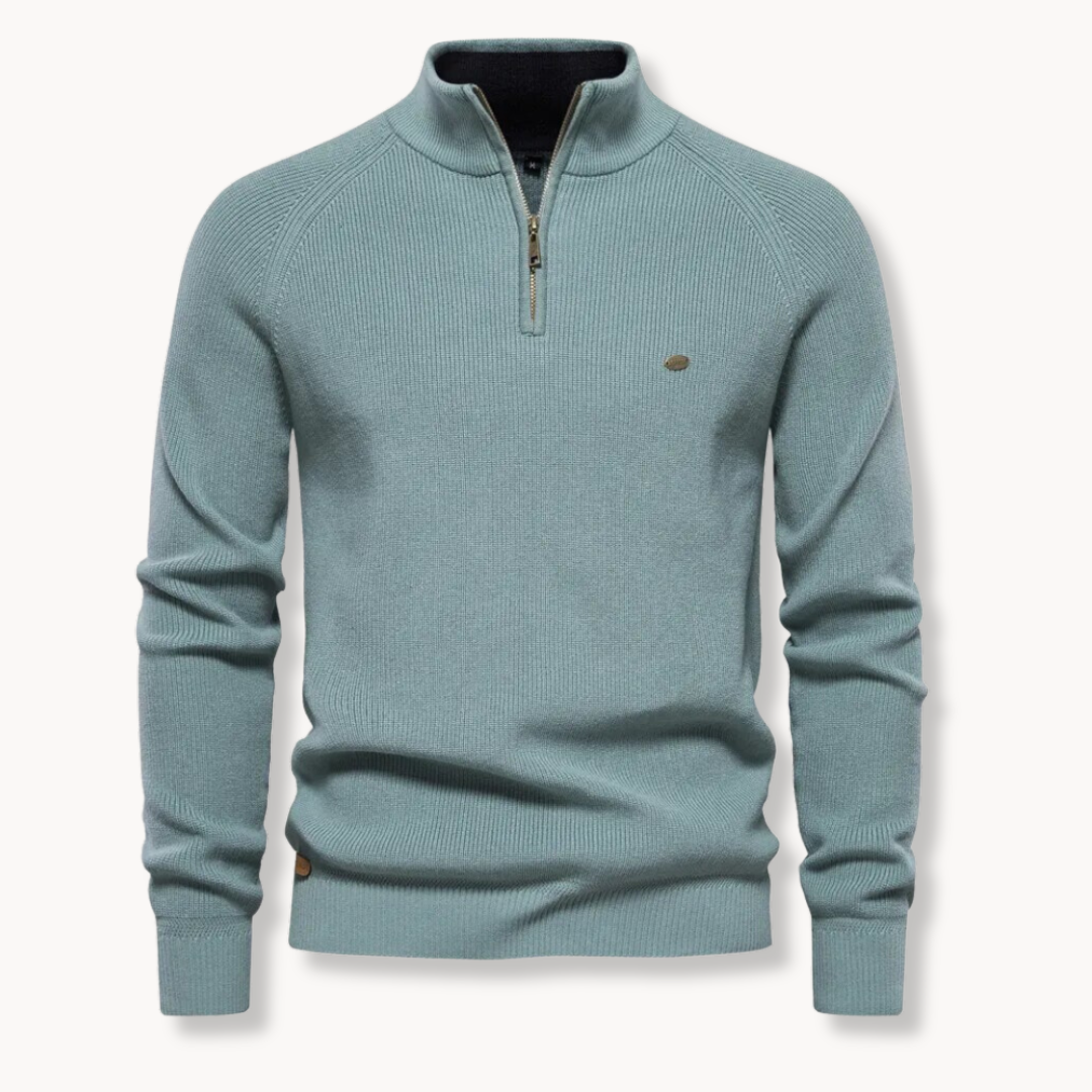 Cedro | Eleganter Pullover mit Stehkragen und Zip