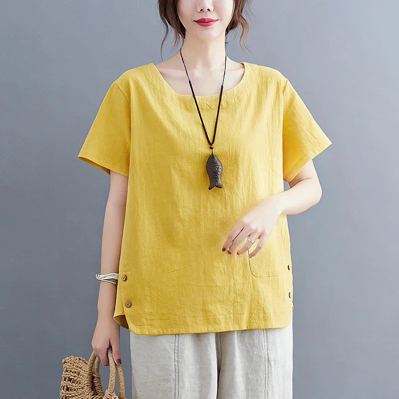 Iza | Vintage Baumwoll-Leinen Top