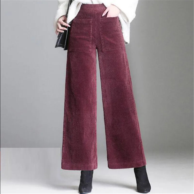 Velours Schlaghosen – Damen Chic Stil