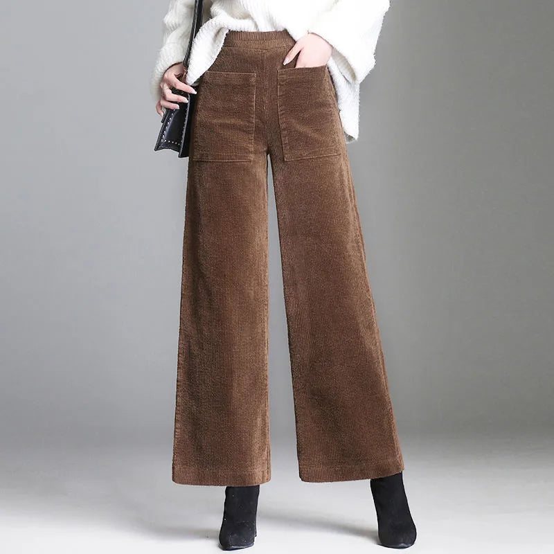 Velours Schlaghosen – Damen Chic Stil