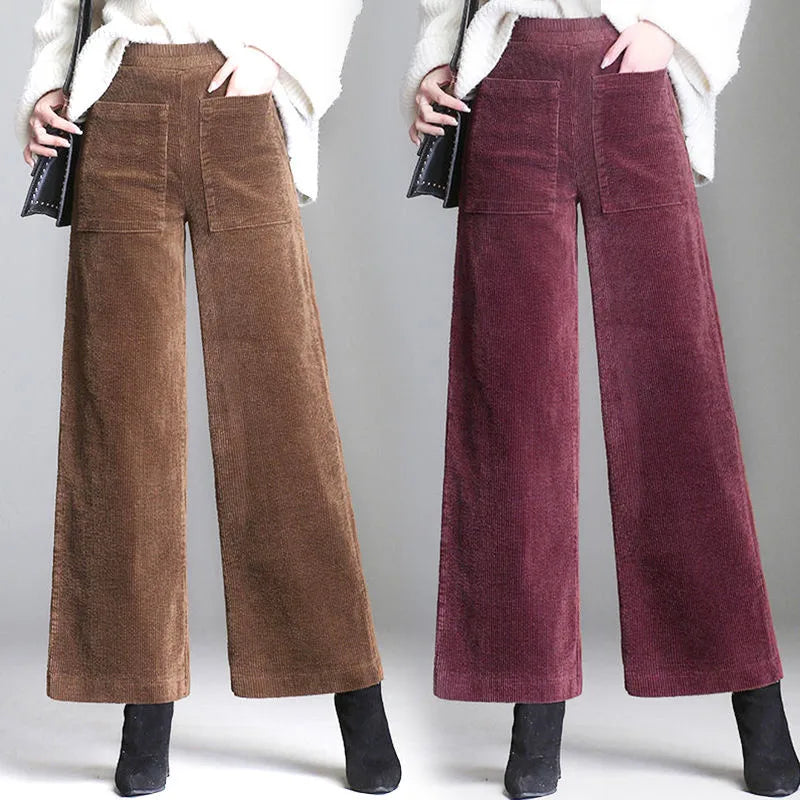 Velours Schlaghosen – Damen Chic Stil
