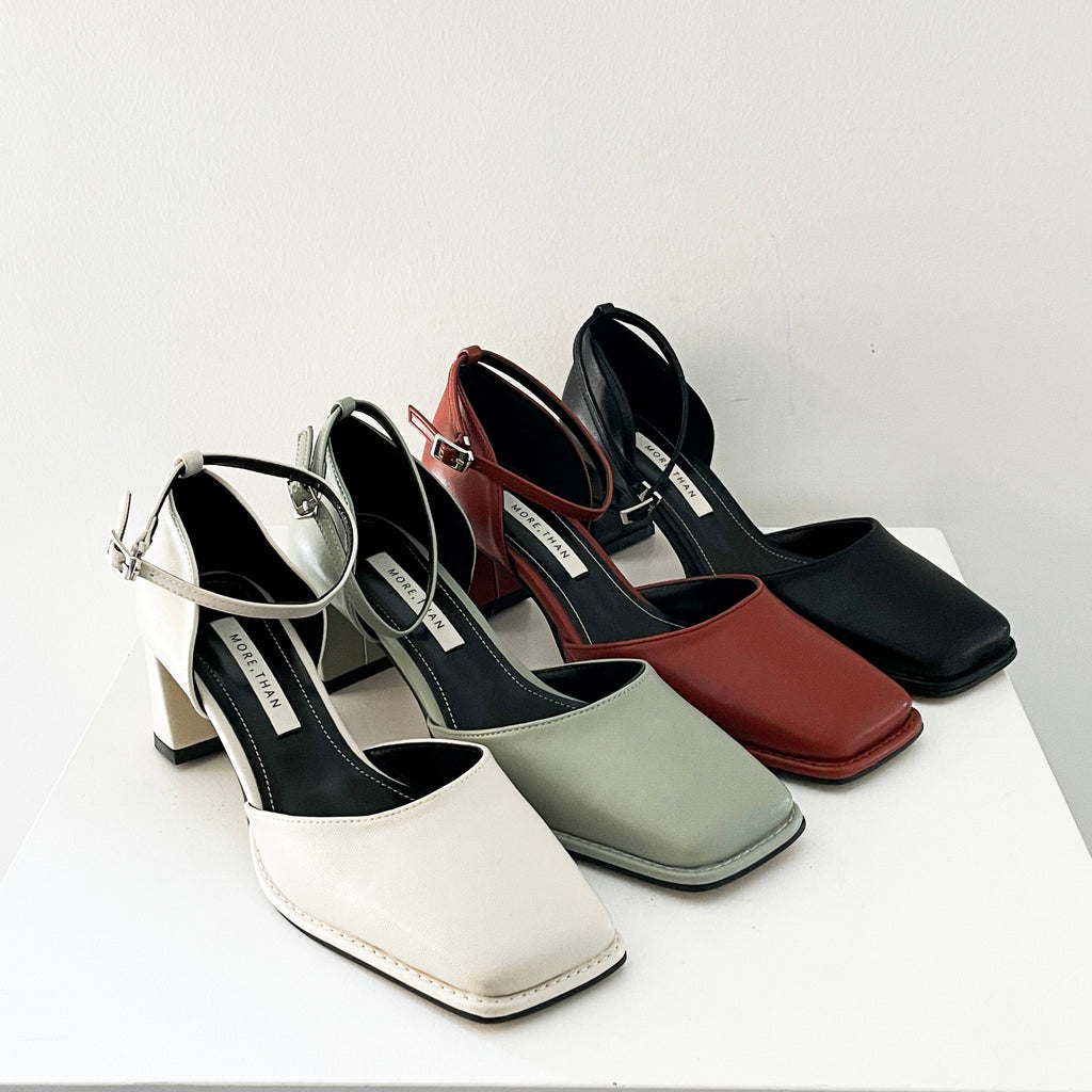 Quadratische Mary Jane Mid Heels