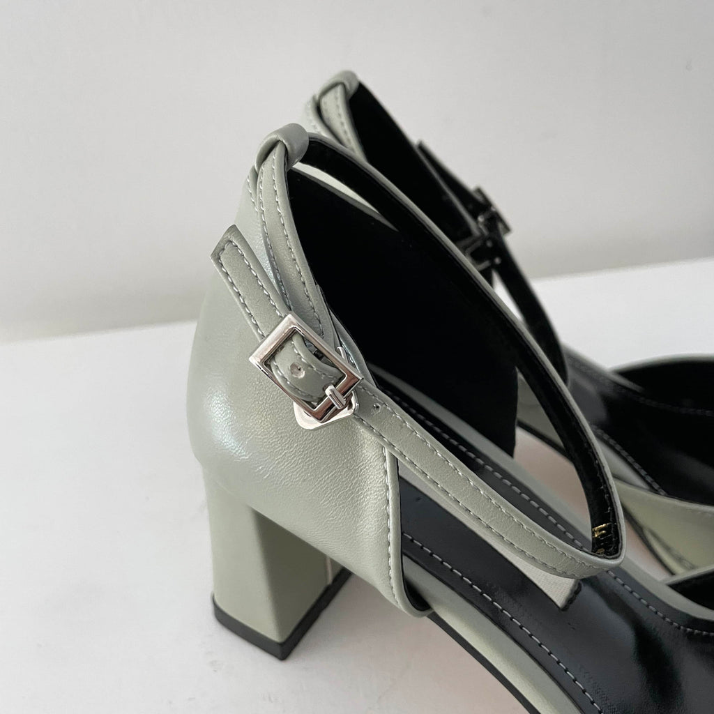 Quadratische Mary Jane Mid Heels