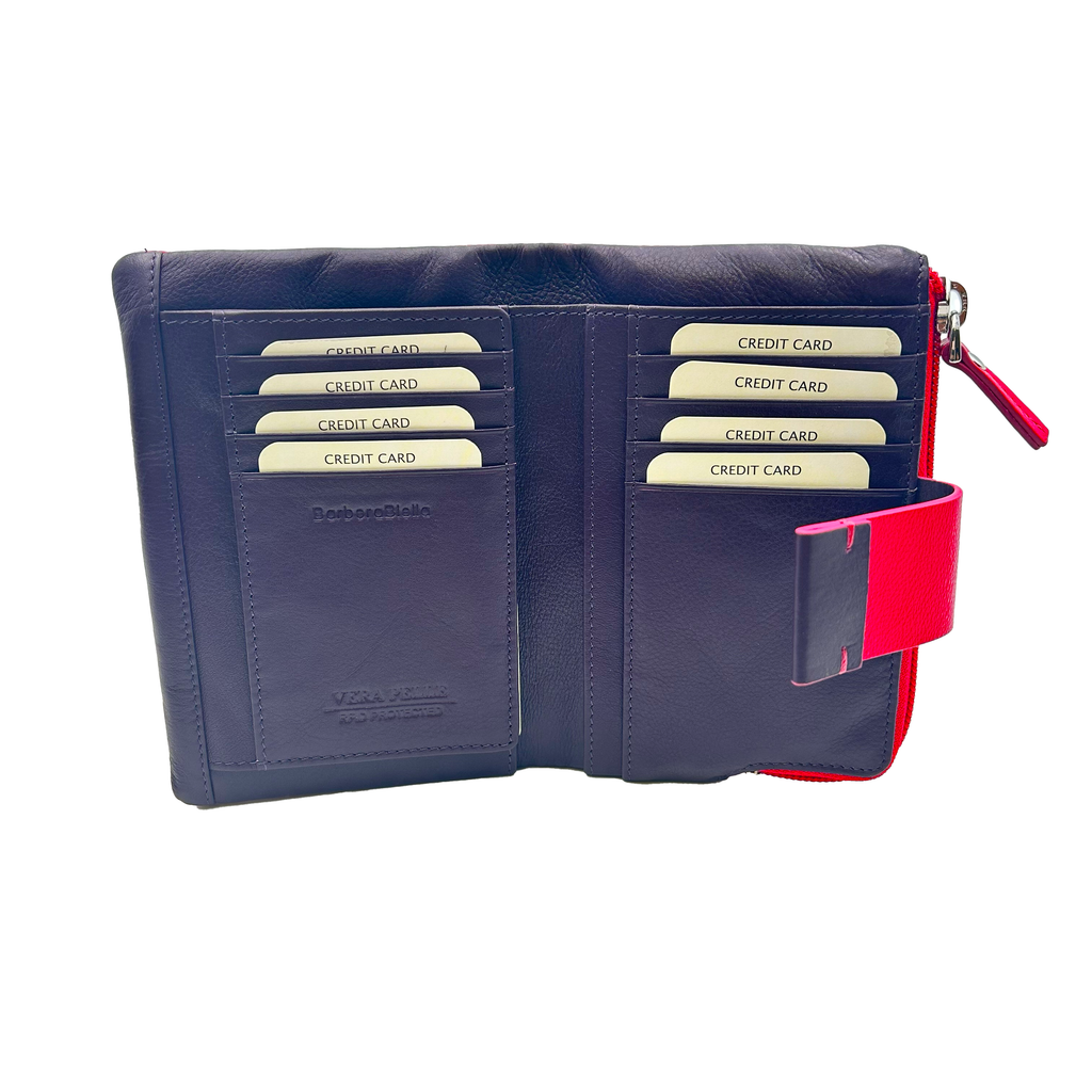6046 Damen Geldbörse Rot/Blau