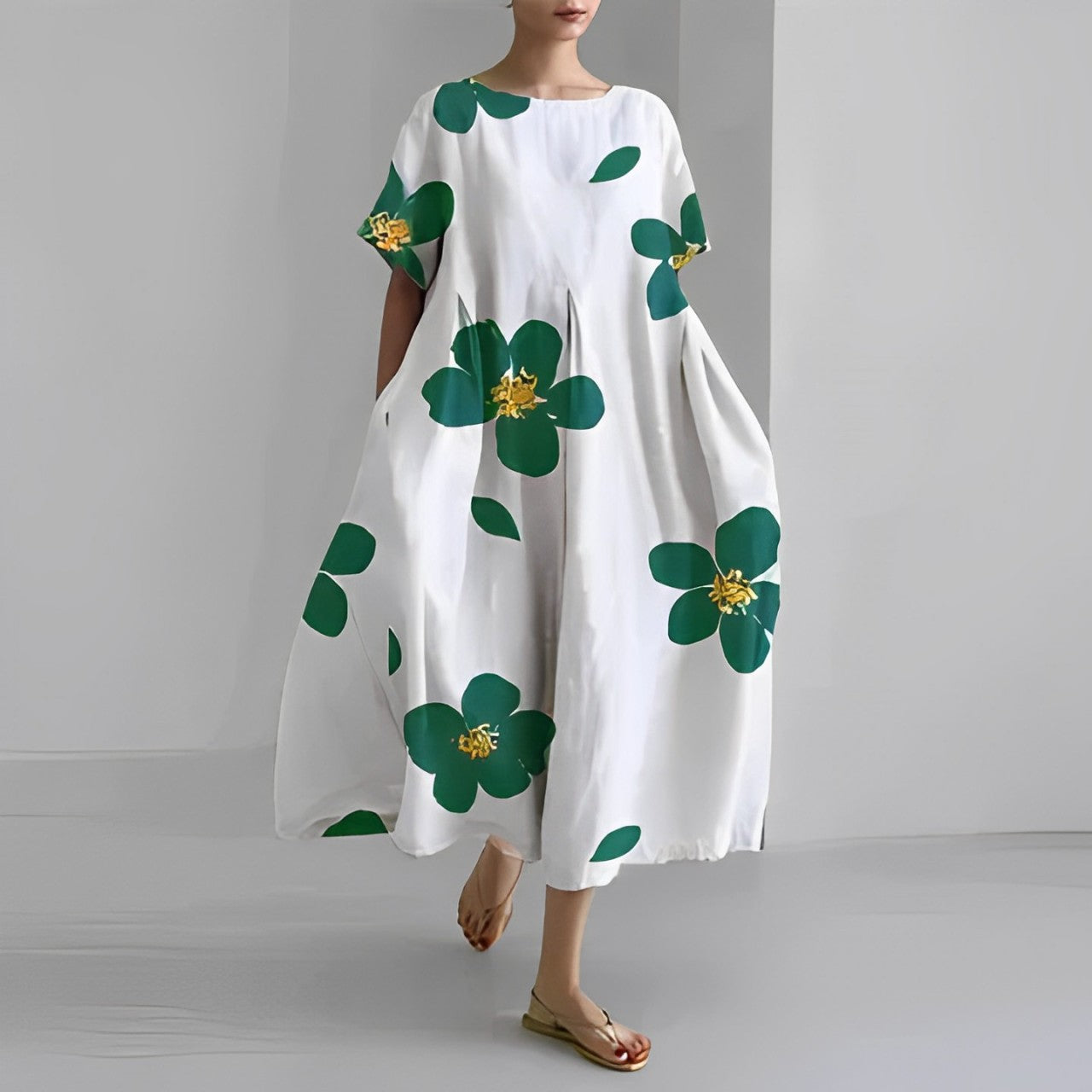 Isadora | Boho-Kleid Leichtes Blumenmuster, Fließendes Design